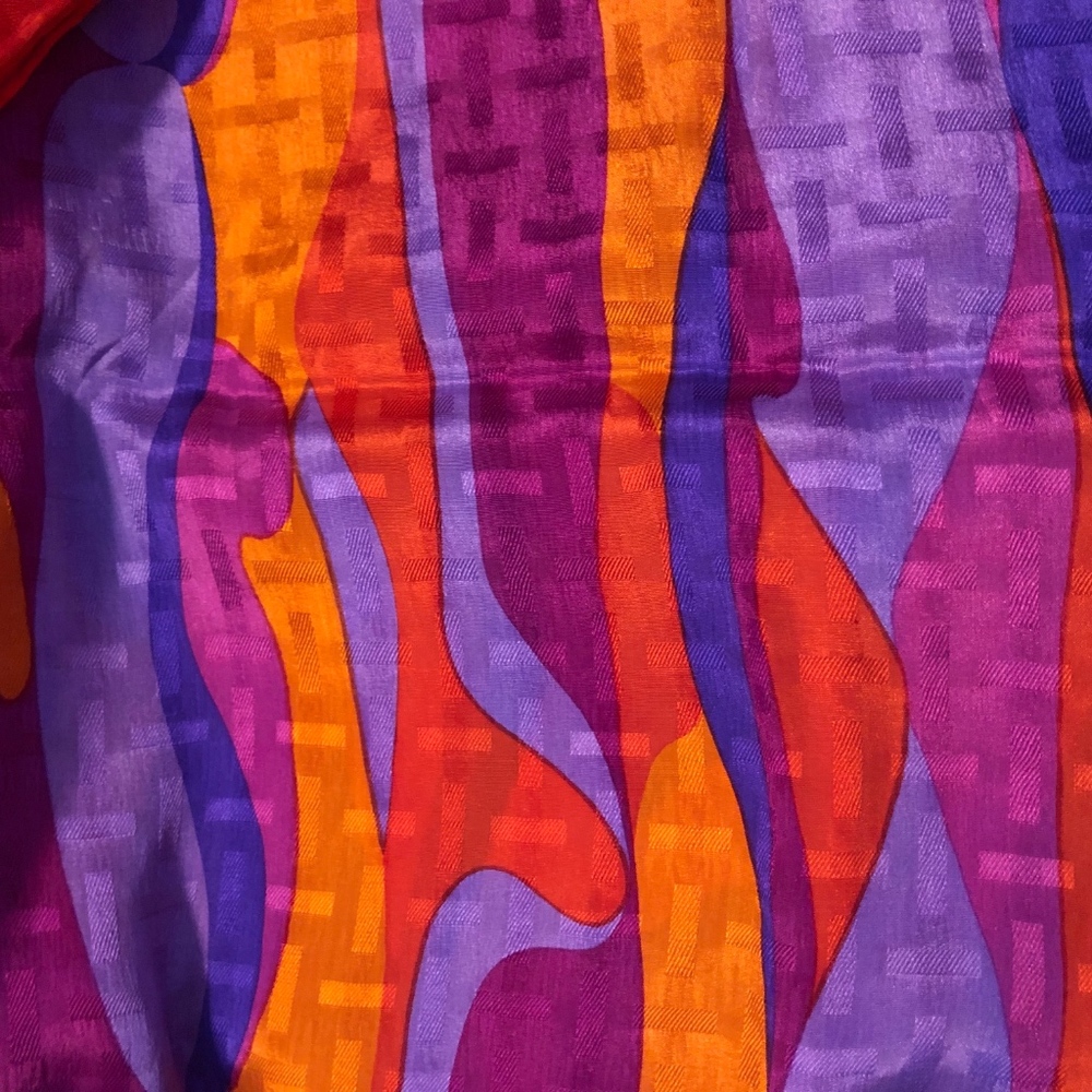 Vintage 80's silk scarf Elaine Gold